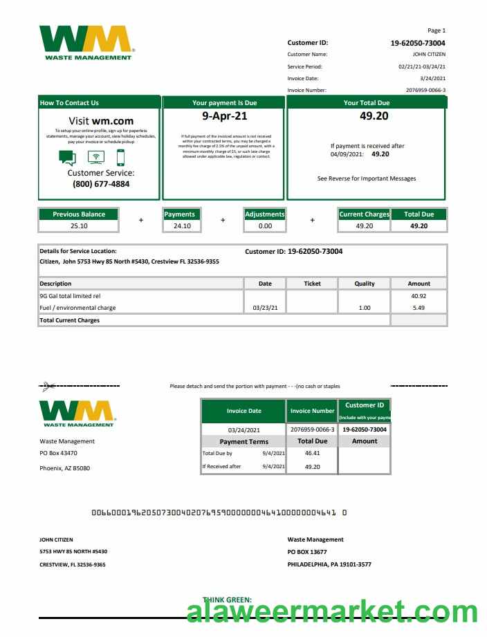 USA Waste Management excel pdf